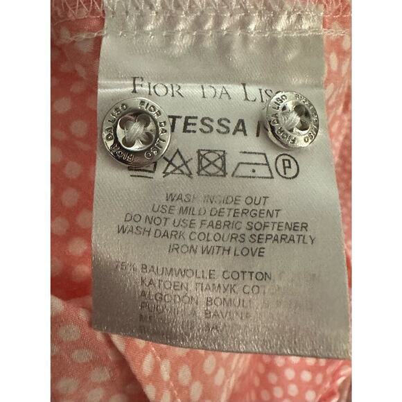 FIOR DA LISO Tessa I Coral Dots Equestrian Button Down Embroidered Butterfly - Picture 7 of 8